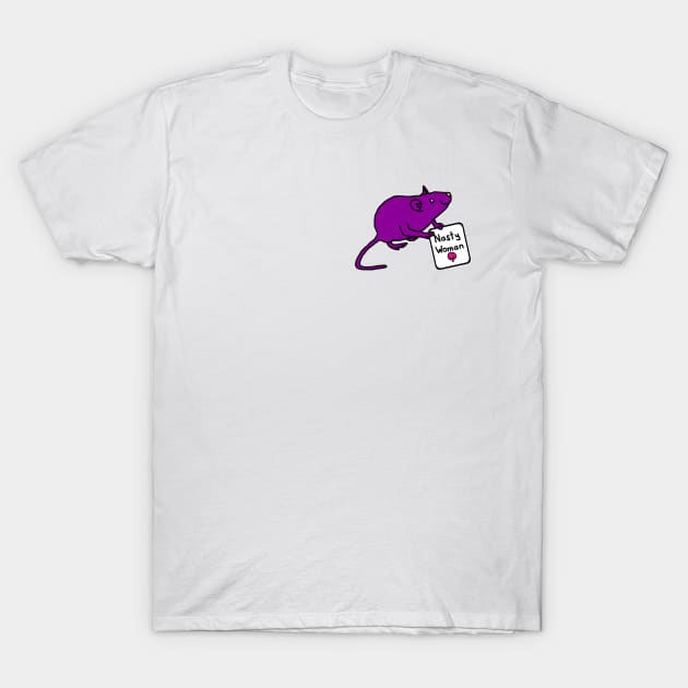 Small Rat with Nasty Woman Sign T-Shirt by ellenhenryart